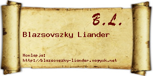 Blazsovszky Liander névjegykártya